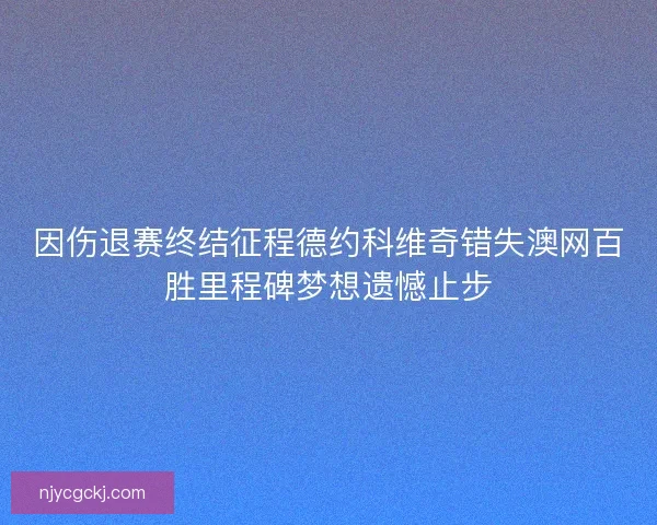 因伤退赛终结征程德约科维奇错失澳网百胜里程碑梦想遗憾止步 因伤退赛终结征程德约科维奇错失澳网百胜里程碑梦想遗憾止步